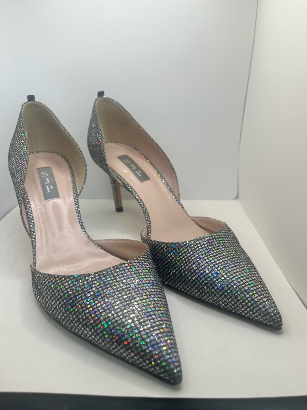 SJP by Sarah Jessica Parker Black and Silver Heels Sparkling Elegance